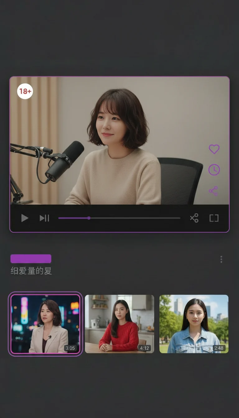 Preview aplikasi dengan player video dan rekomendasi